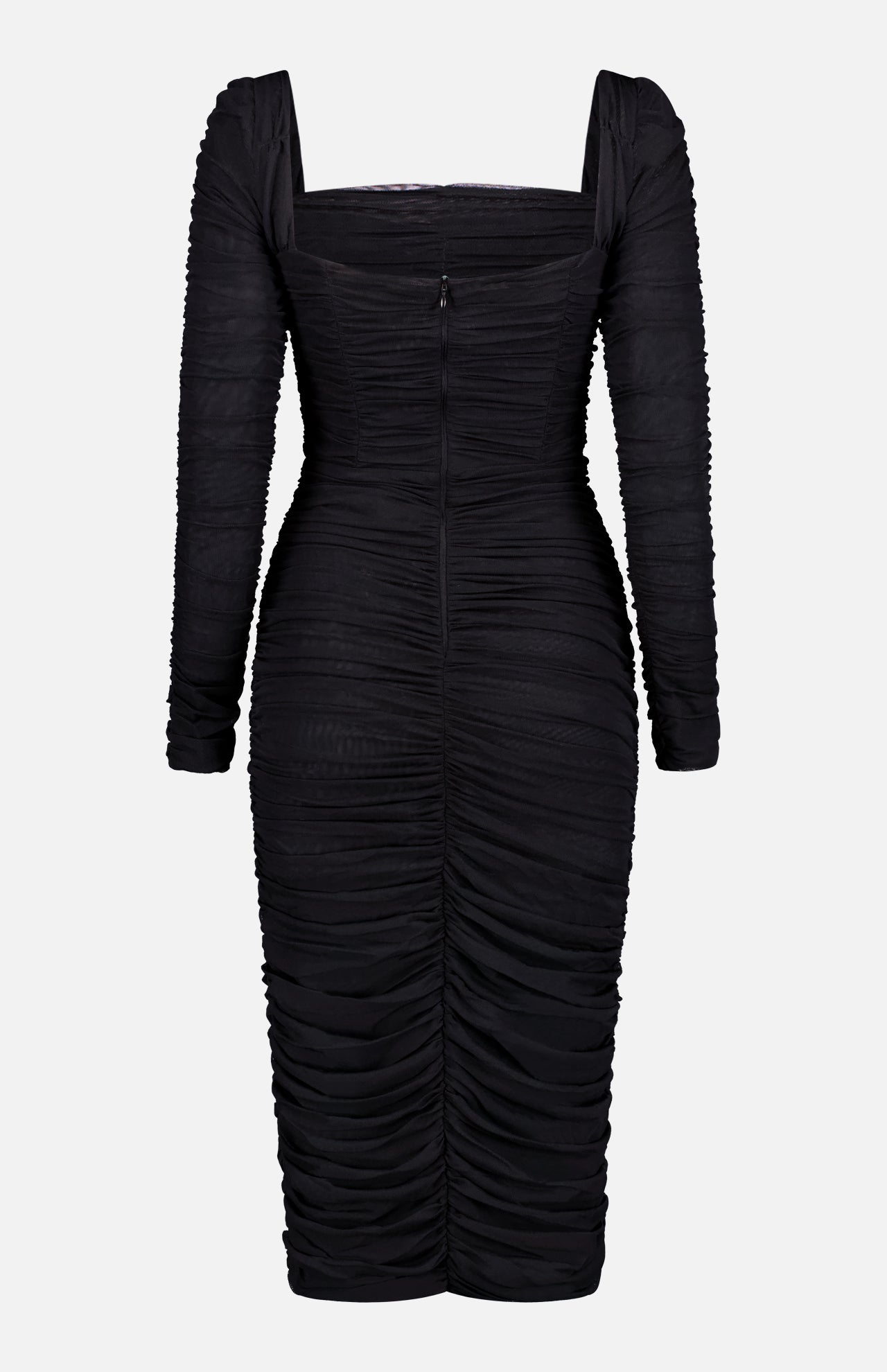 Hand-Beaded Stretch Tulle Midi Dress (7725243367539)