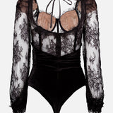 Lace and Velvet Bodysuit (7725243170931)