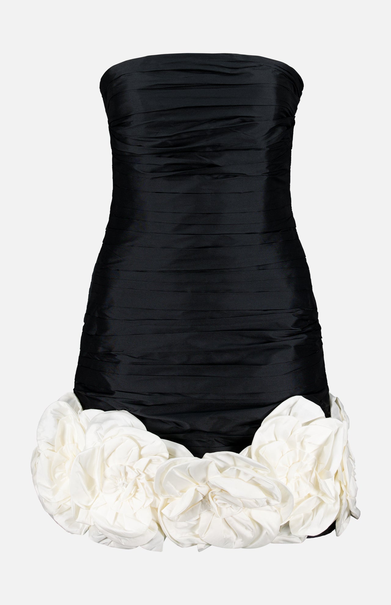 Taffeta Bloom Draped Mini Dress (14706339119467)