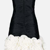 Taffeta Bloom Draped Mini Dress (14706339119467)