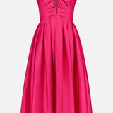 Taffeta Bloom Pleated Midi Dress (14706339250539)