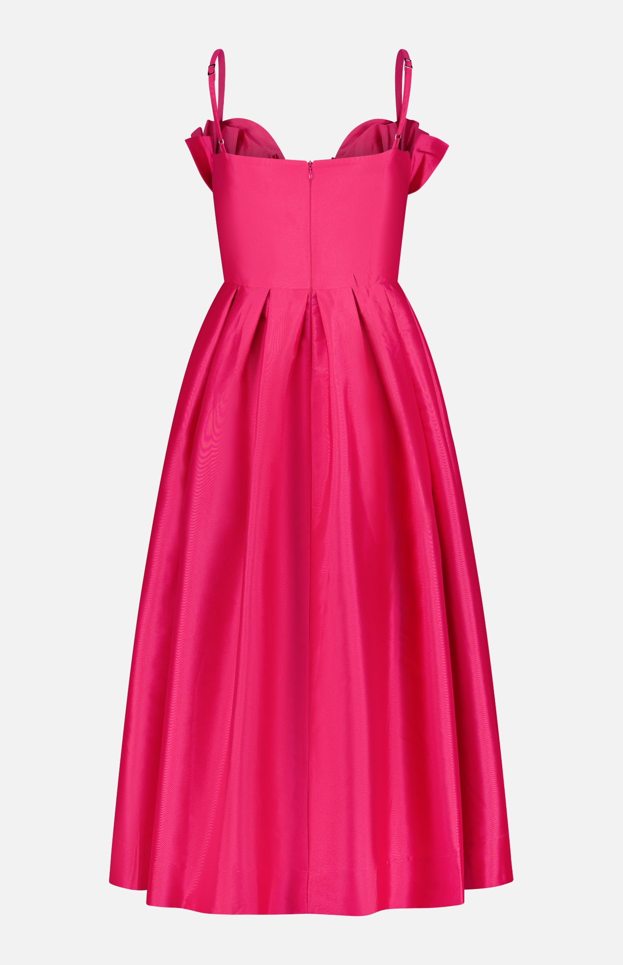 Taffeta Bloom Pleated Midi Dress (14706339250539)
