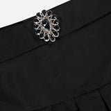 Taffeta Bloom Brooch Mini Skirt (14706339348843)