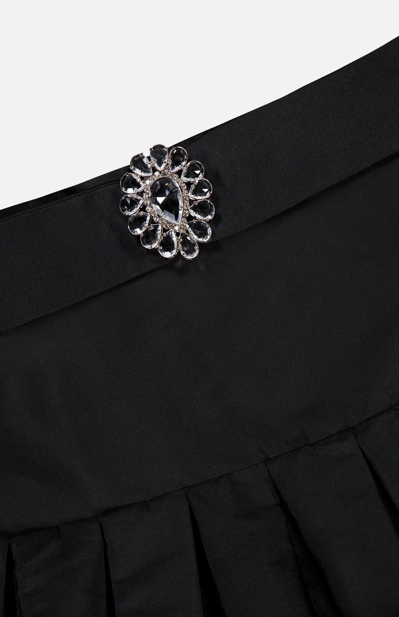 Taffeta Bloom Brooch Mini Skirt (14706339348843)