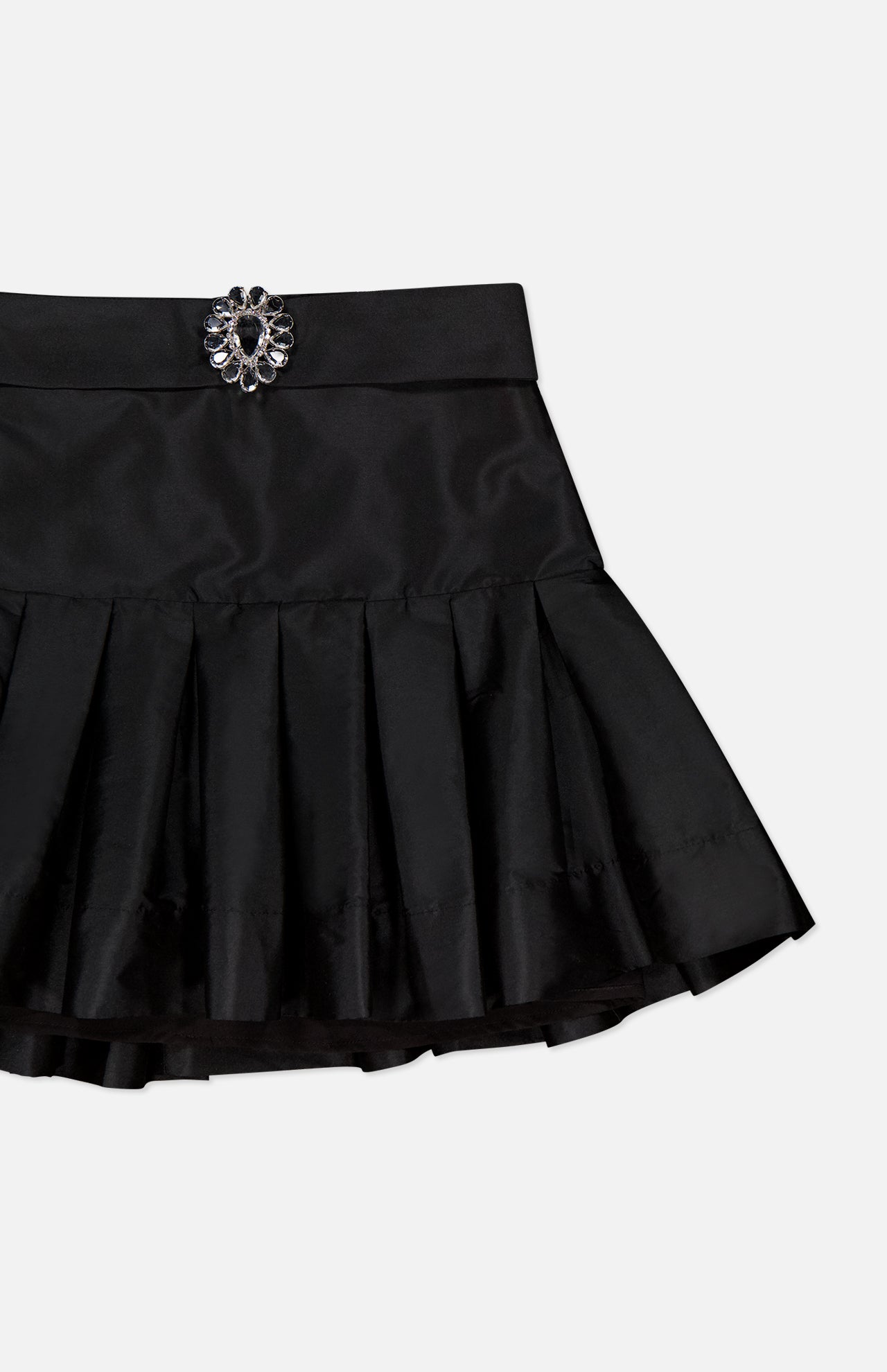 Taffeta Bloom Brooch Mini Skirt (14706339348843)