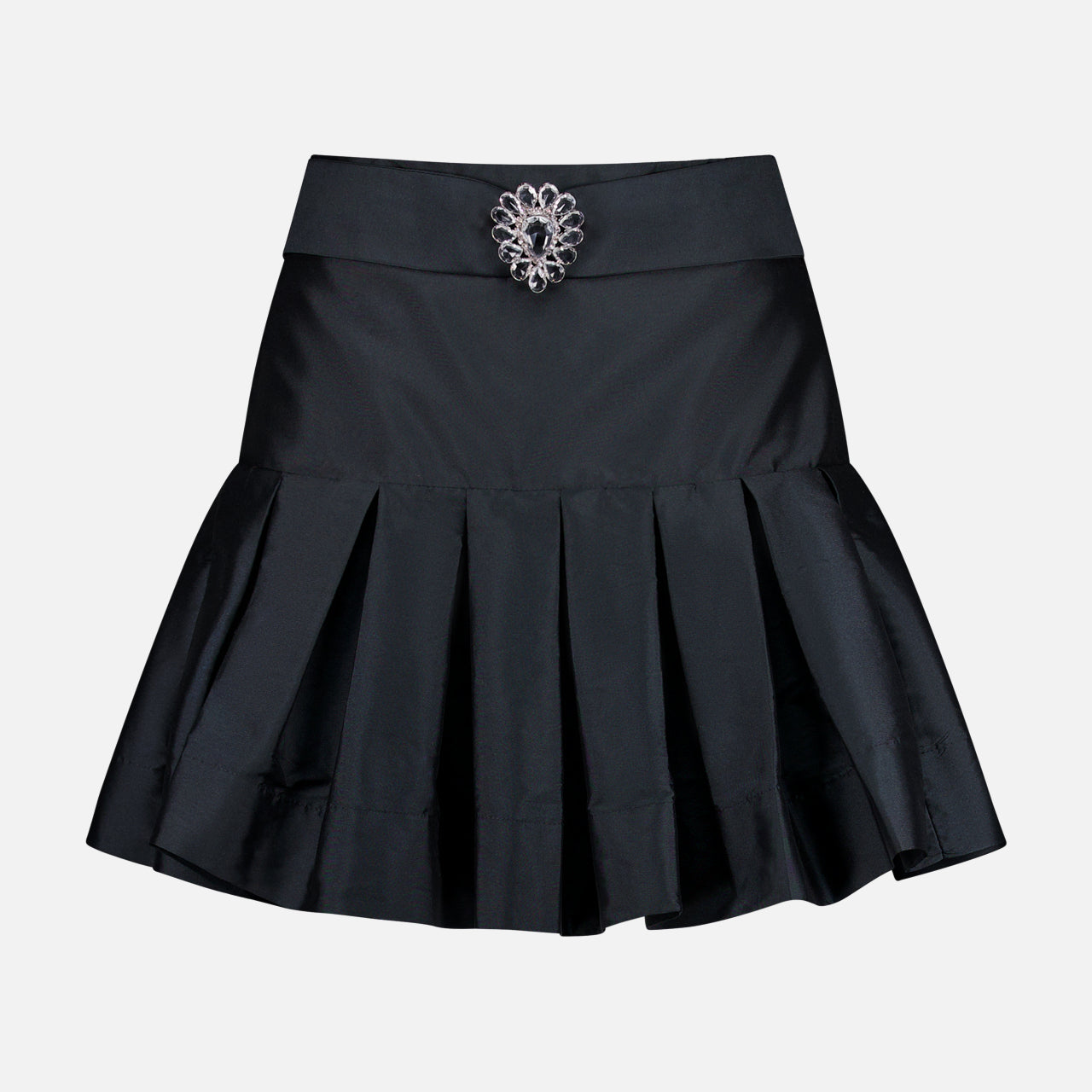 Taffeta Bloom Brooch Mini Skirt (14706339348843)