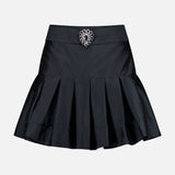 Taffeta Bloom Brooch Mini Skirt (14706339348843)