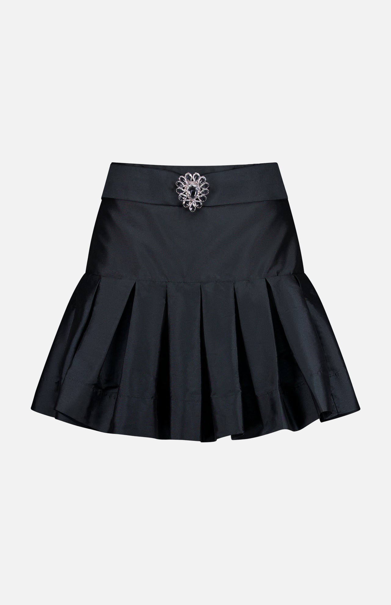 Taffeta Bloom Brooch Mini Skirt (14706339348843)
