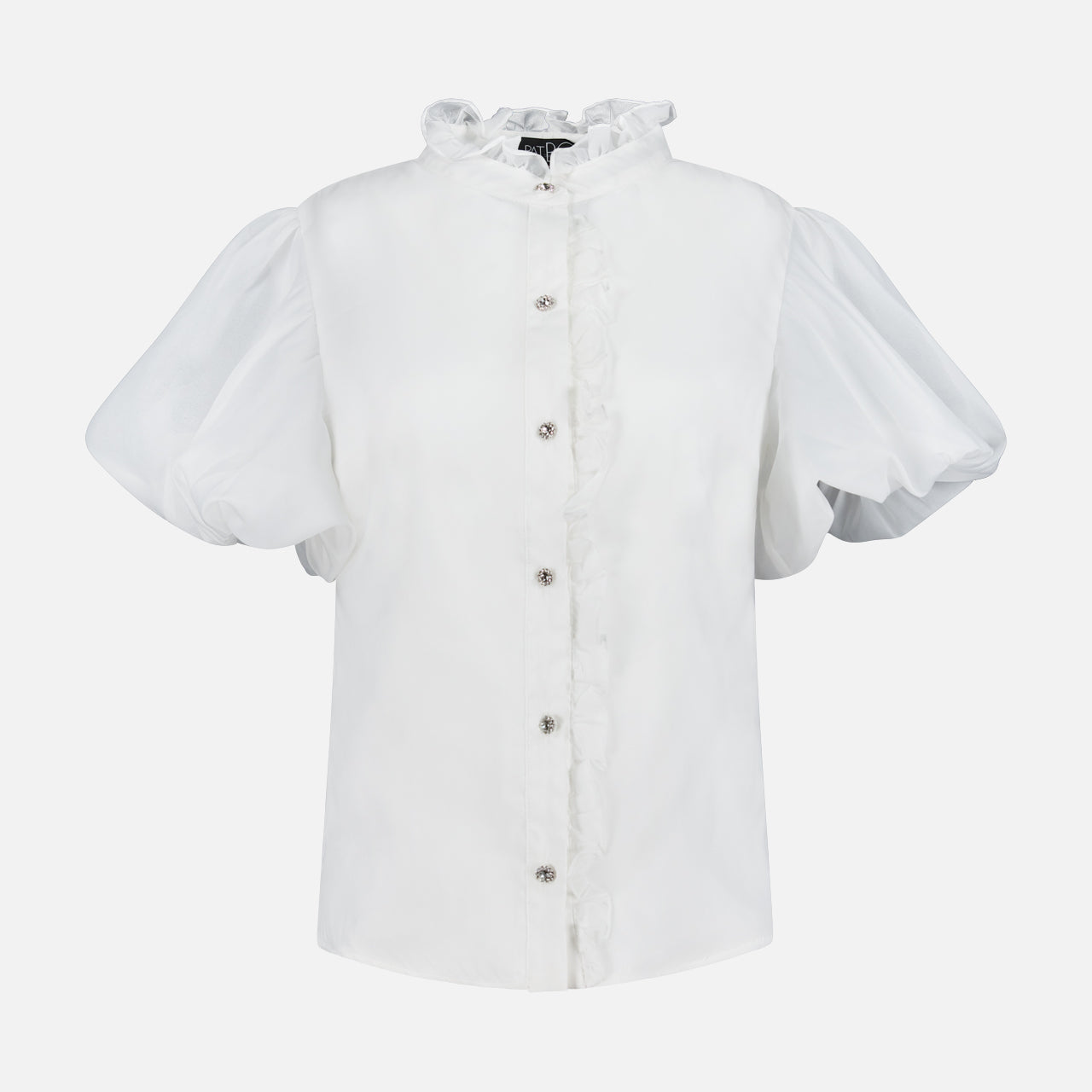 Taffeta Bloom Crystal Button Shirt (14706339283307)