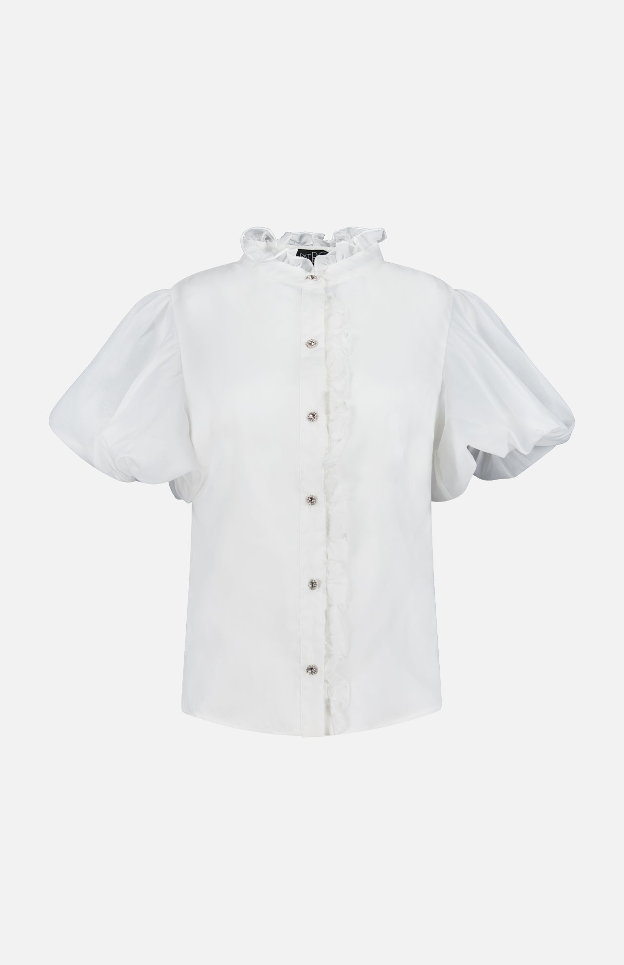 Taffeta Bloom Crystal Button Shirt (14706339283307)