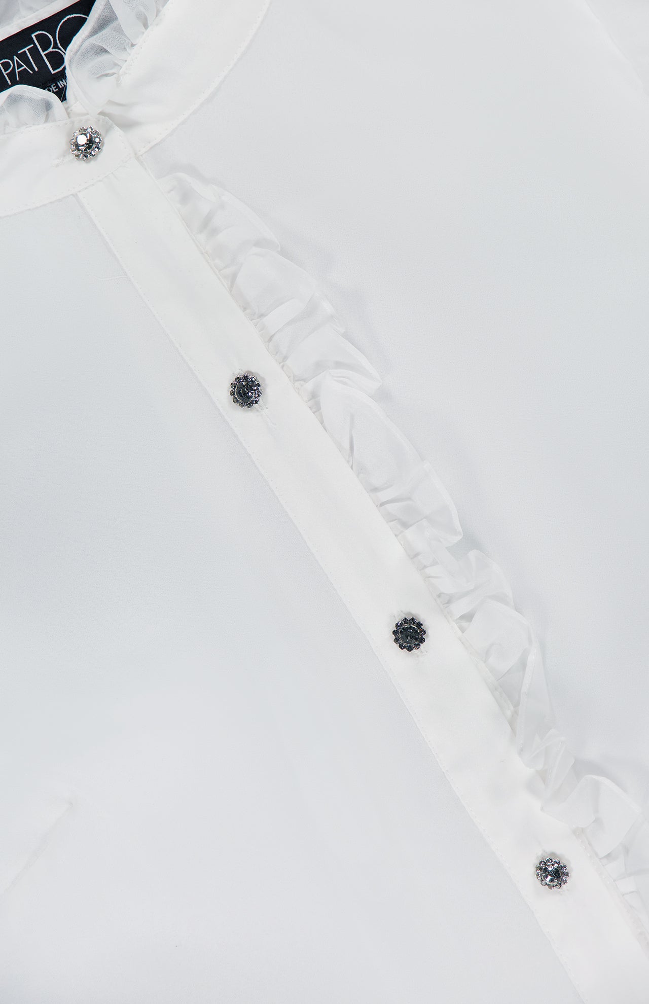 Taffeta Bloom Crystal Button Shirt (14706339283307)
