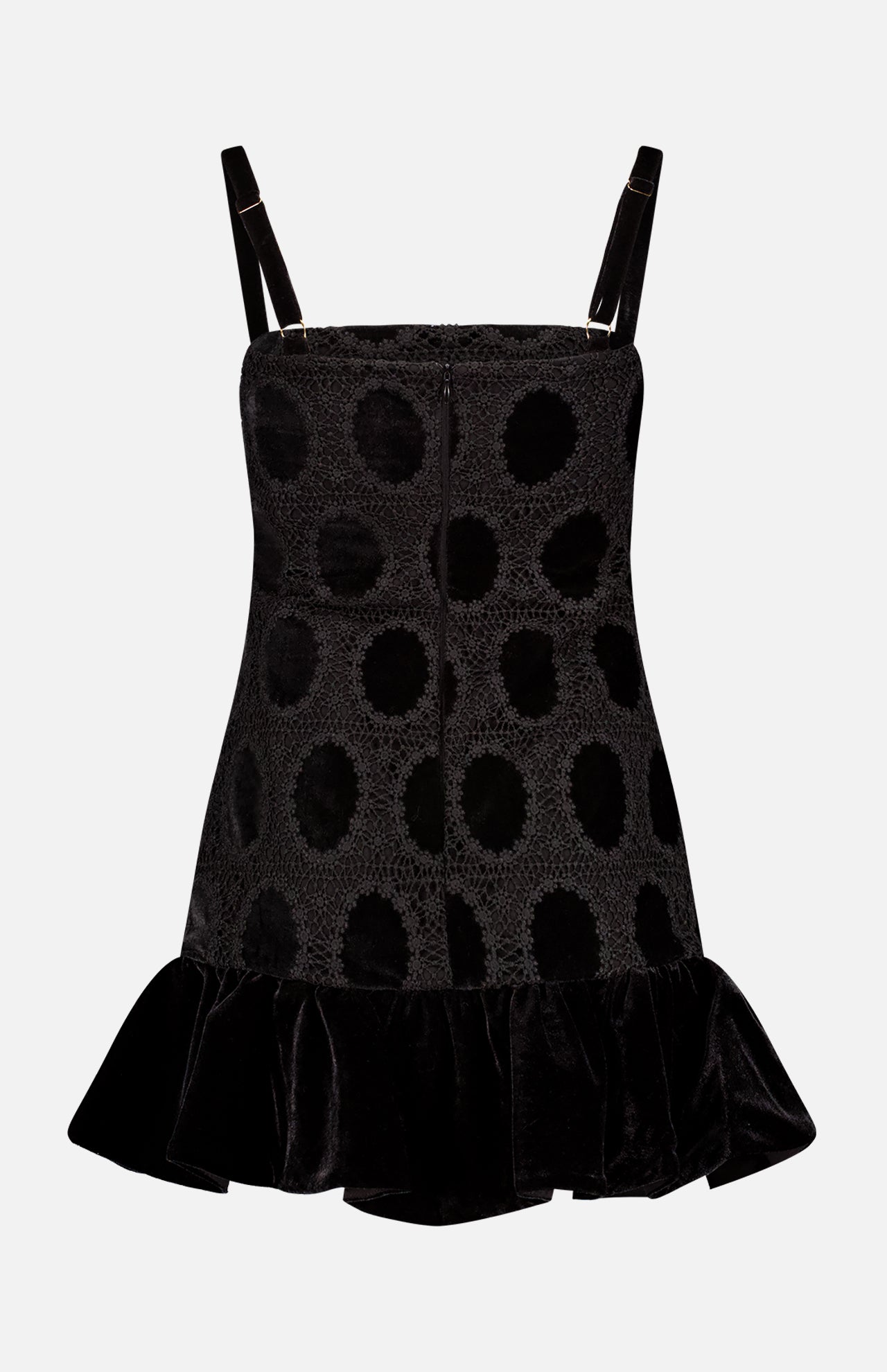 Velvet Lace Sleeveless Mini Dress (7725243302003)