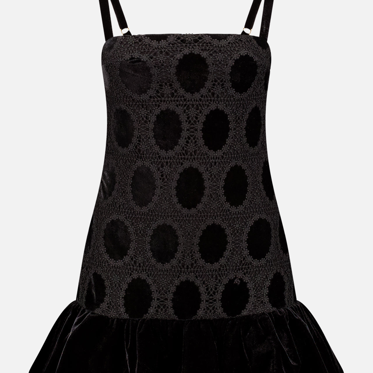 Velvet Lace Sleeveless Mini Dress (7725243302003)