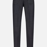 Back view of PESCAROLO Nerano M Brushed Wool 5 Pockets Pant in dark gray, featuring two back pockets and a black rectangular waistband label, made in Italy, shown on a plain white background.