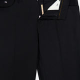A pair of PESCAROLO Nerano M Cashmere Pants in black, partially unzipped to reveal the waistband, signature 5-pocket design, and inner brand label.