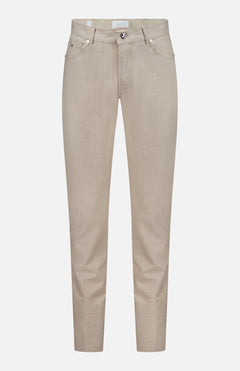 The PESCAROLO Nerano M Flannel Pants feature a straight-leg silhouette, classic 5-pocket design, front button and zipper closure, are made in Italy, and are shown on a plain white background.