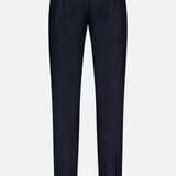 The Nerano M Plaid Pants by PESCAROLO are shown from the back, featuring a classic 5-pocket design with two back pockets, a straight leg cut, and a black rectangular label on the waistband. The pants are displayed against a plain white background.
