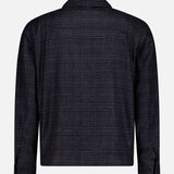Back view of a charcoal grey PESCAROLO Quarantuno Zipped Up Jacket, featuring a full-length front zipper and a collar.
