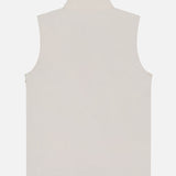 Back view of the PETER MILLAR Ryder Reversible Water Resistant Vest in light beige, shown sleeveless and laid flat on a white background. The vest features a minimalist design with no visible fastenings or embellishments.