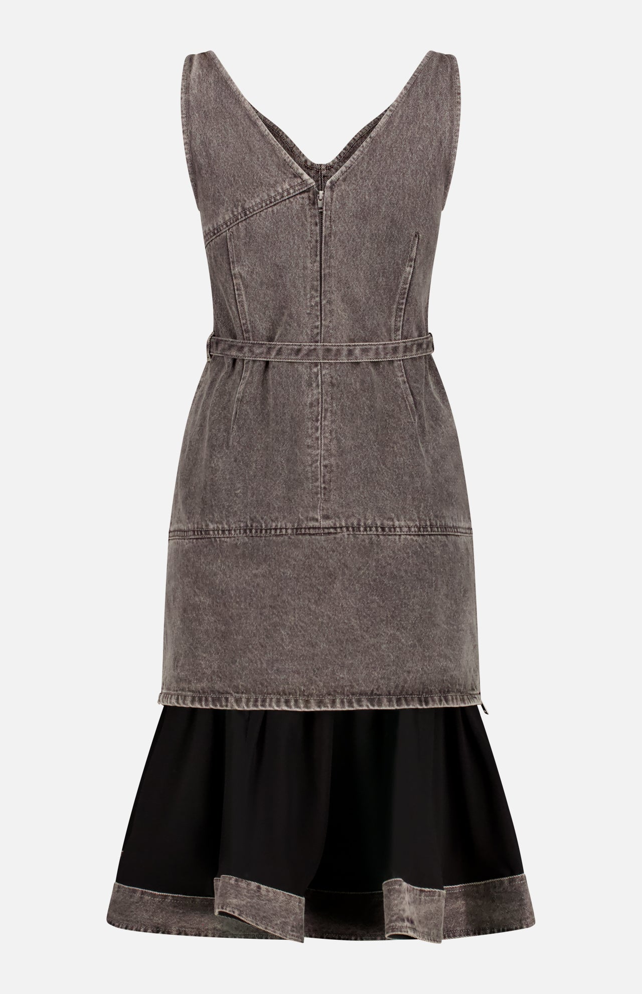 Belted Dress W/ Chiffon Combo (7754894540915)