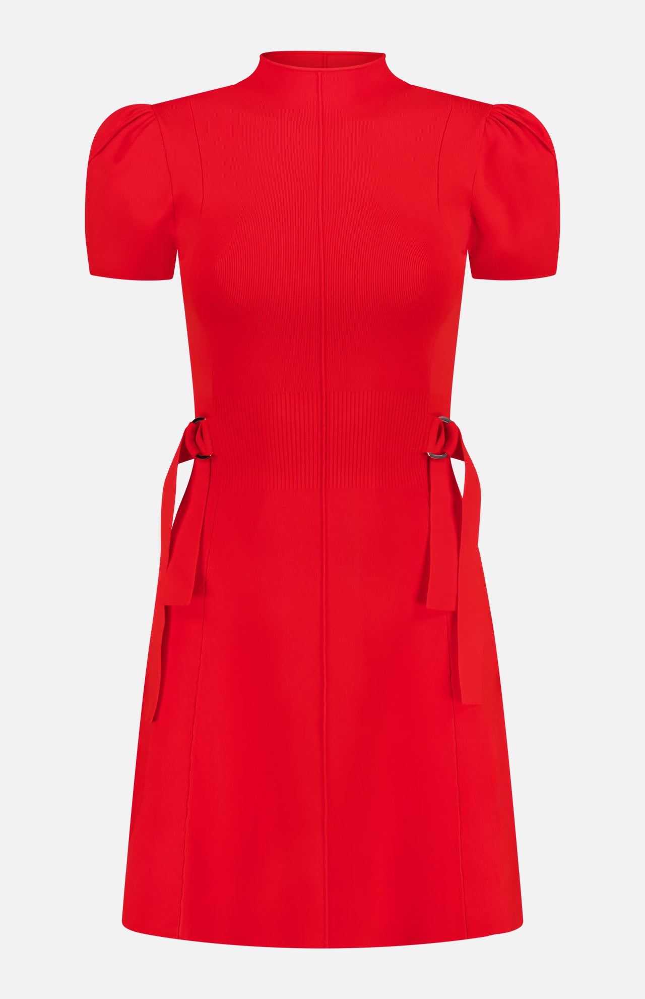 Compact Rib Tulip Sleeve Mini Dress (14647604314475)