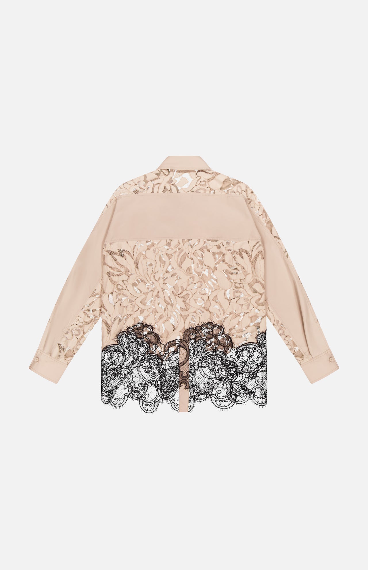 Corded Leaf Lace Long Sleeve Shirt (14647604281707)