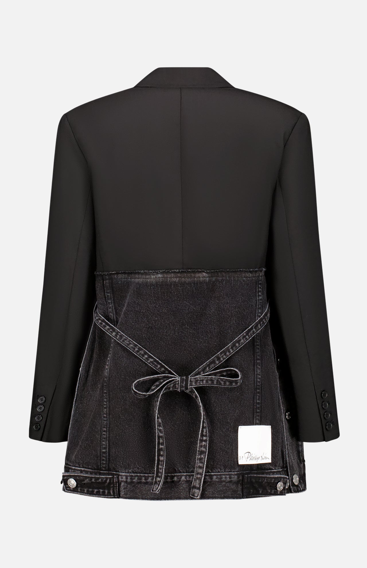 Denim Oversized Hybrid Blazer with Ties