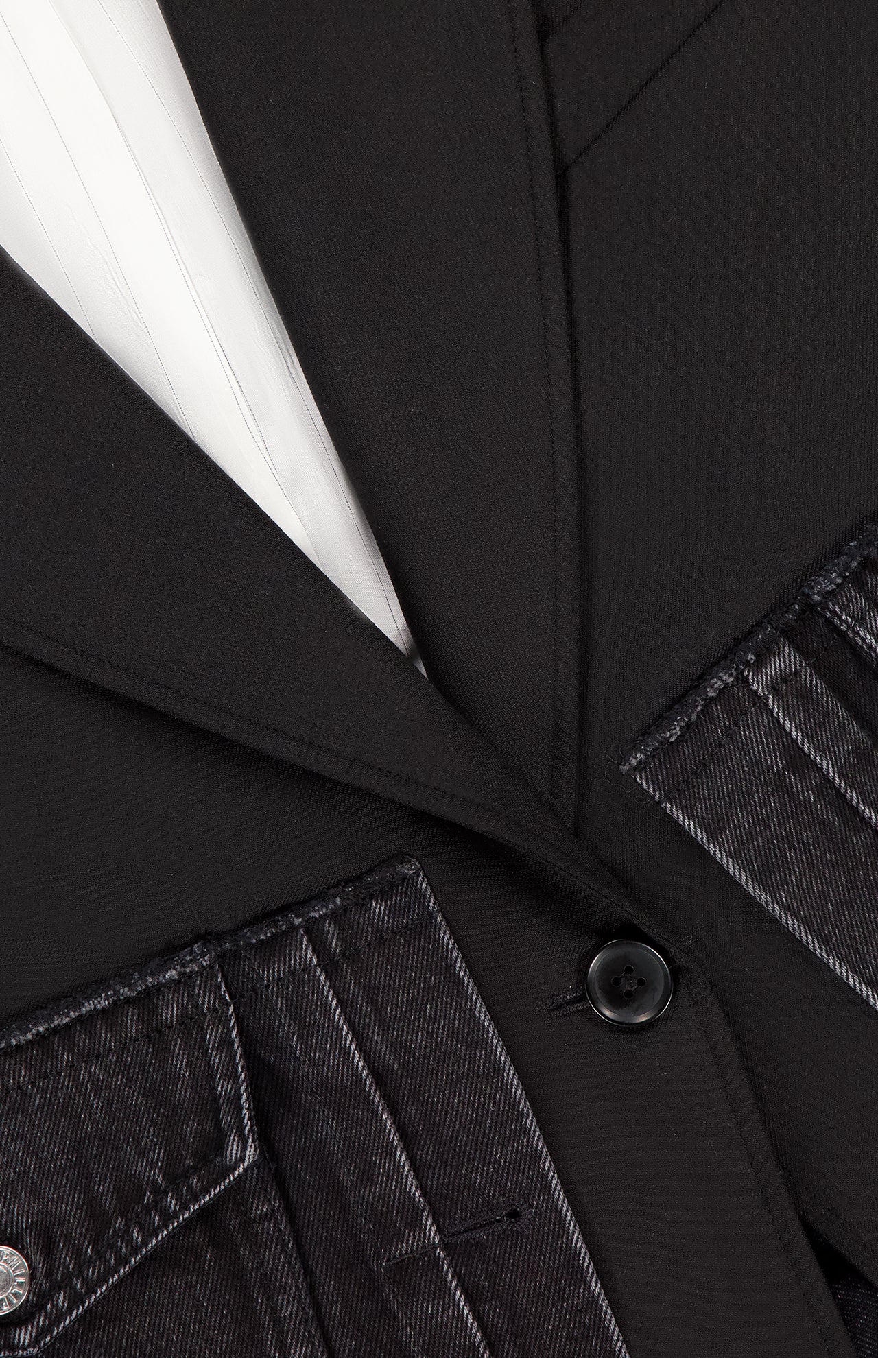 Denim Oversized Hybrid Blazer with Ties