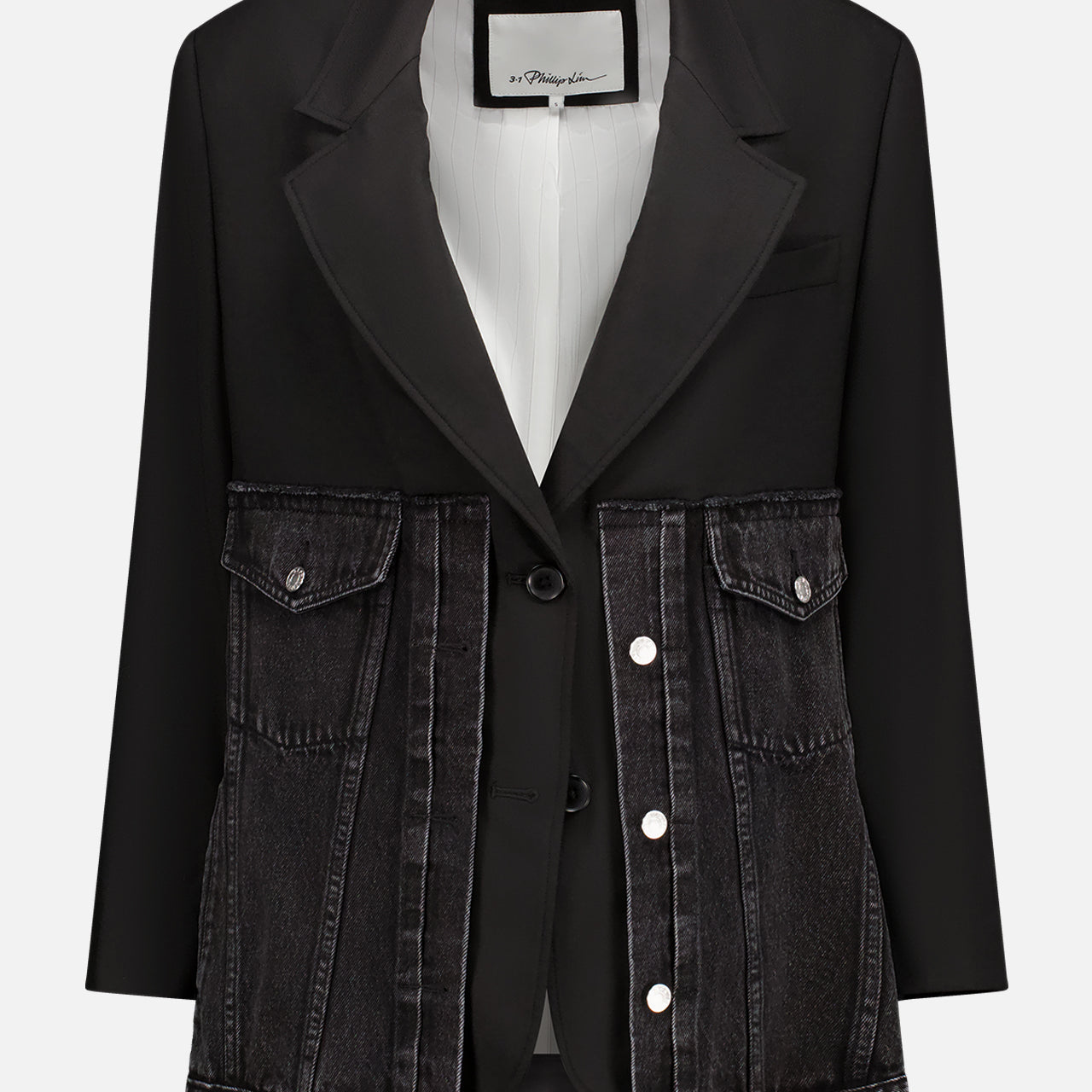 Denim Oversized Hybrid Blazer with Ties (7421987127411)