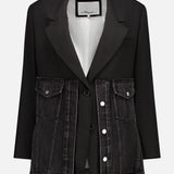 Denim Oversized Hybrid Blazer with Ties (7421987127411)