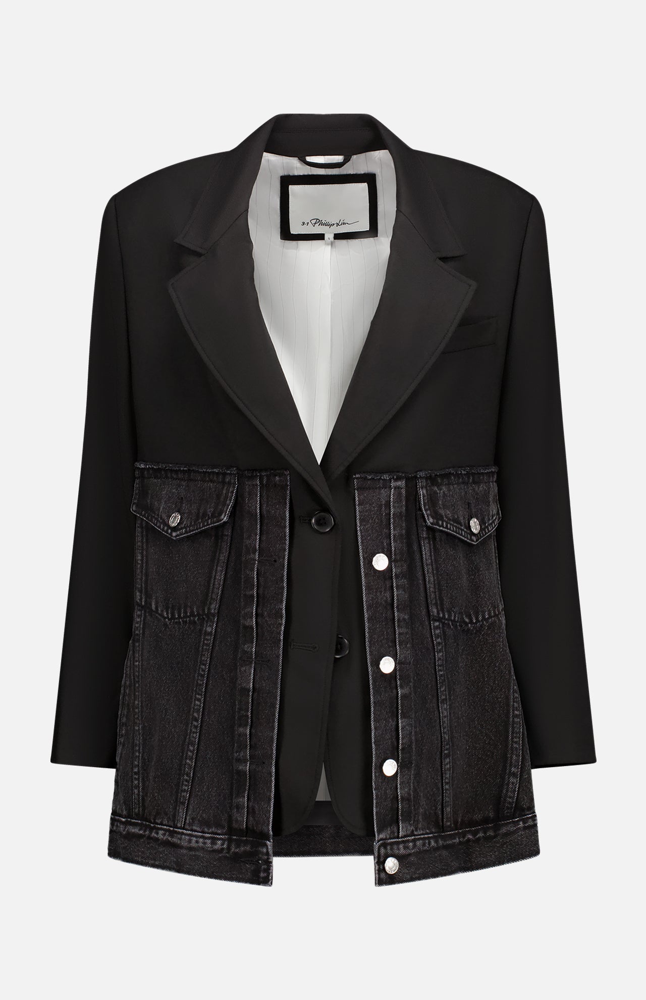 Denim Oversized Hybrid Blazer with Ties