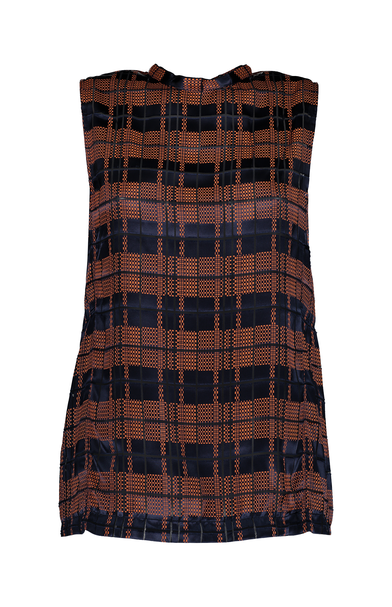 Hester Plaid Devore Shell Top