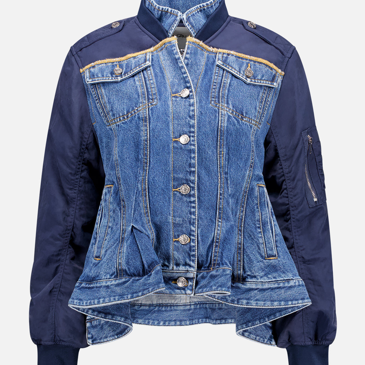 Hybrid Denim Flight Jacket (7628980945011)