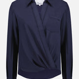 Long Sleeve Crossover Draped Shirt (7421986898035)
