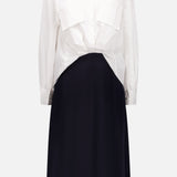 Long Sleeve Relaxed Draped Shirt Combo Dress (7628981010547)