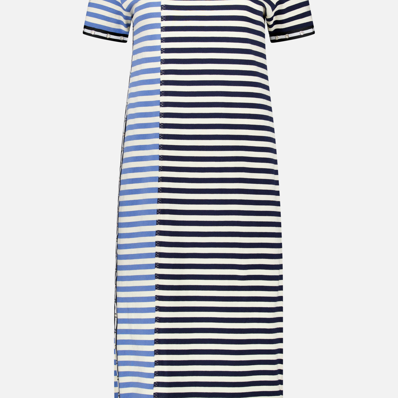 Patchwork Stripe Short Sleeve T-Shirt Dress (14681358074219)
