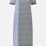 Patchwork Stripe Short Sleeve T-Shirt Dress (14681358074219)