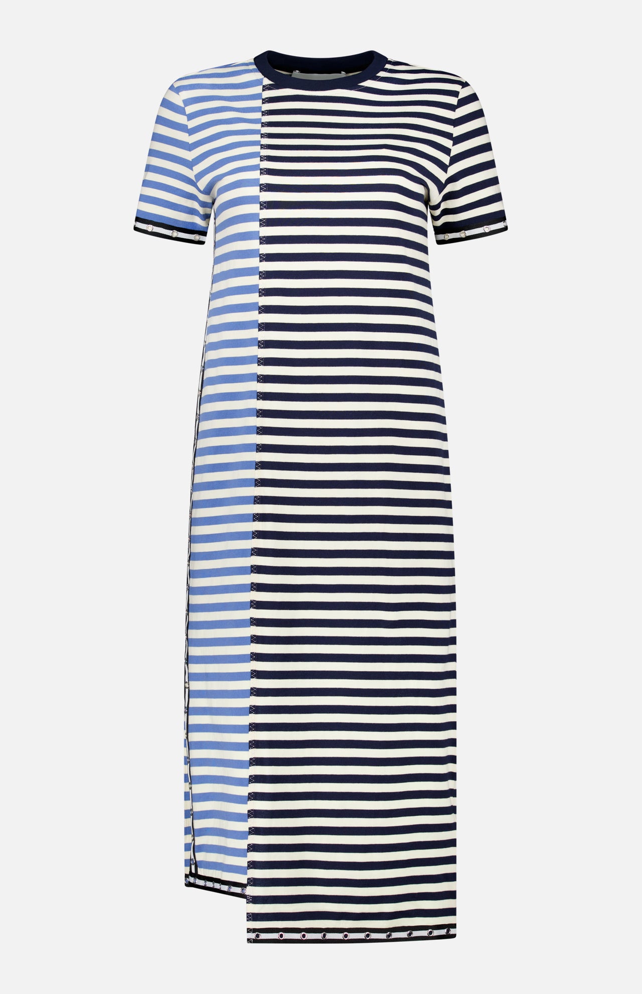 Patchwork Stripe Short Sleeve T-Shirt Dress (14681358074219)