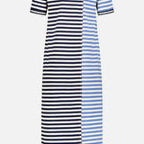 Patchwork Stripe Short Sleeve T-Shirt Dress (14681358074219)