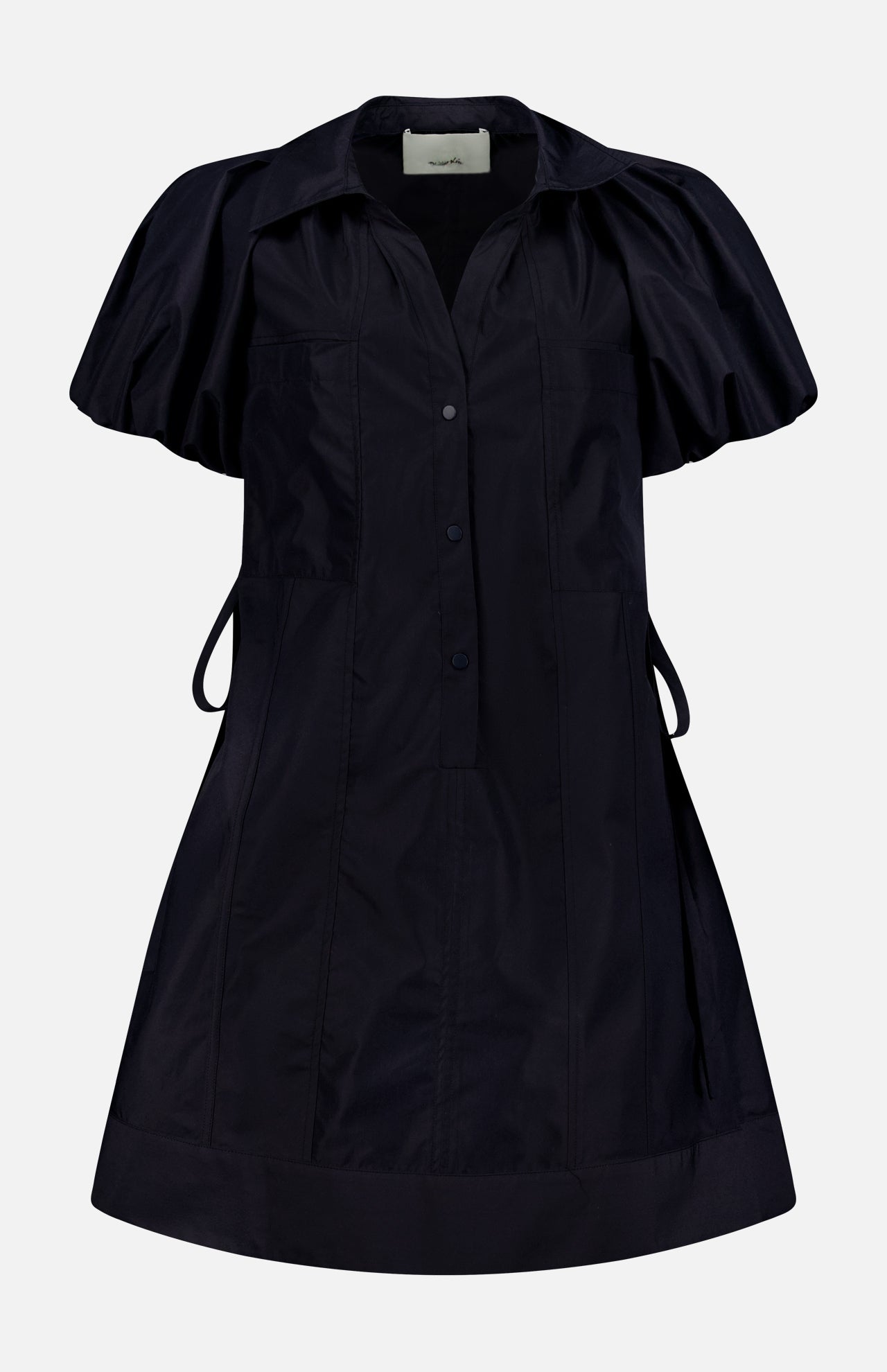 Puff Sleeve Short Shirt Dress (14647604380011)