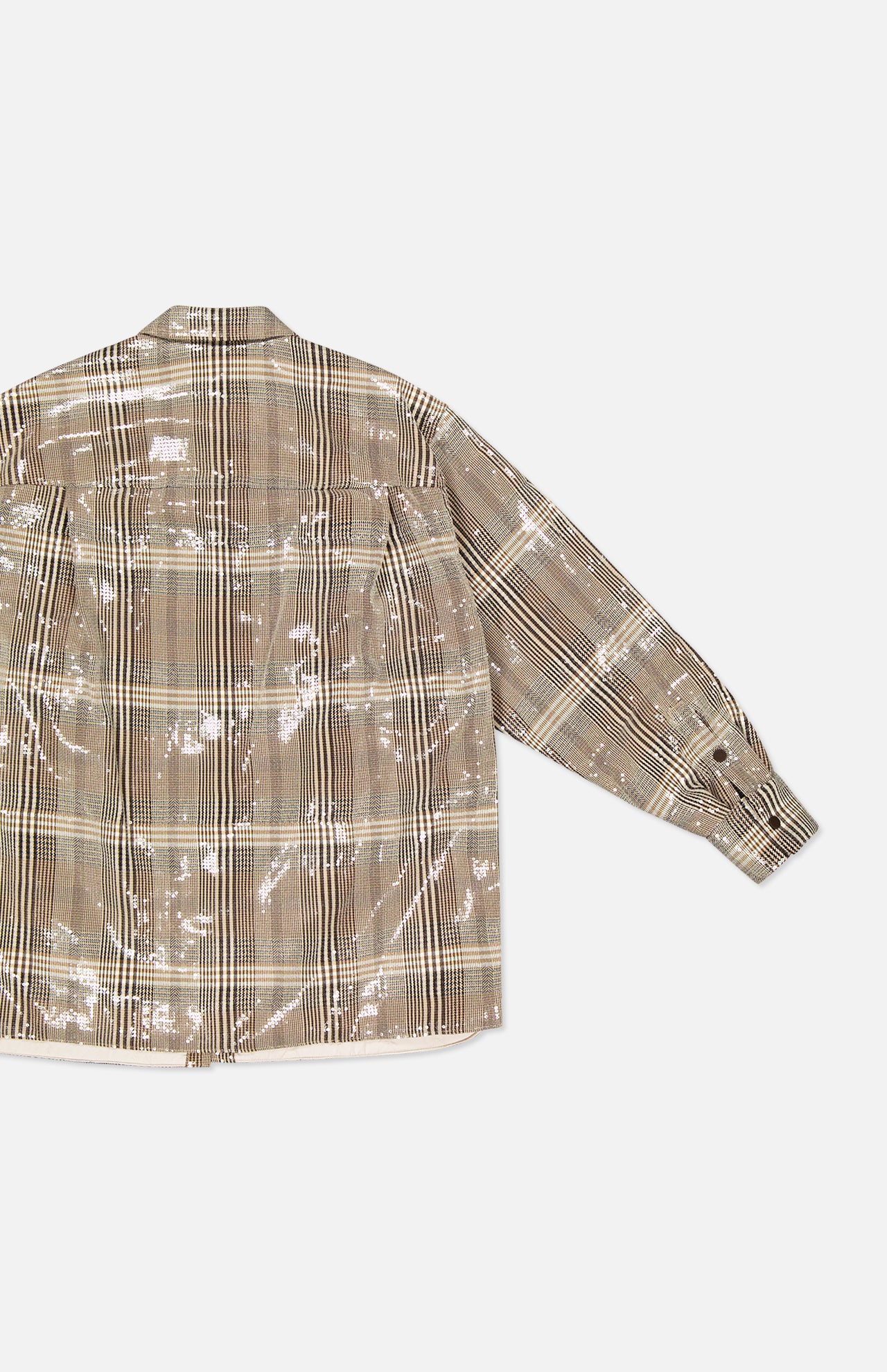 Sequin Plaid Oversized Shirt Jacket (7628980912243)