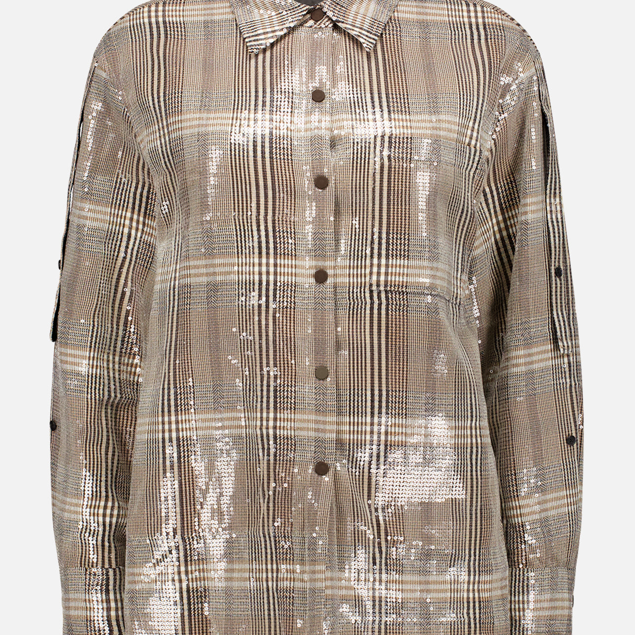 Sequin Plaid Oversized Shirt Jacket (7628980912243)