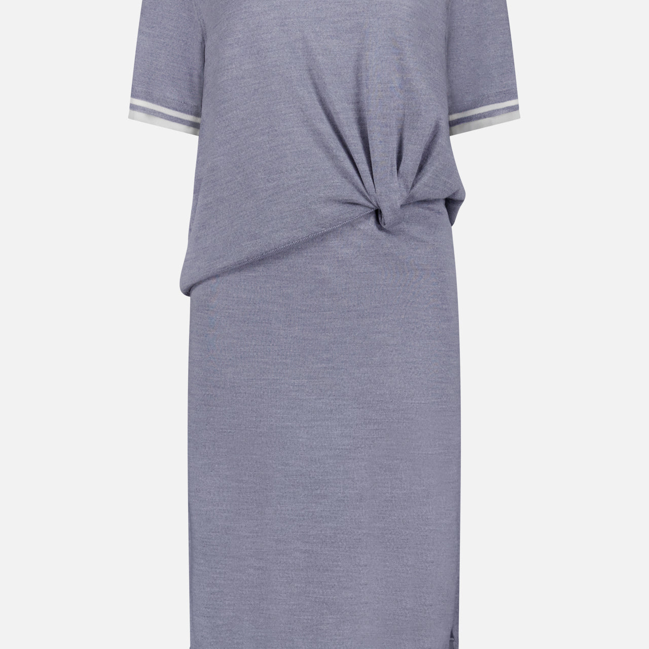 Short Sleeve Draped Knit Midi Dress (14681358106987)
