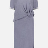 Short Sleeve Draped Knit Midi Dress (14681358106987)
