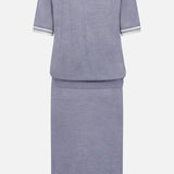 Short Sleeve Draped Knit Midi Dress (14681358106987)