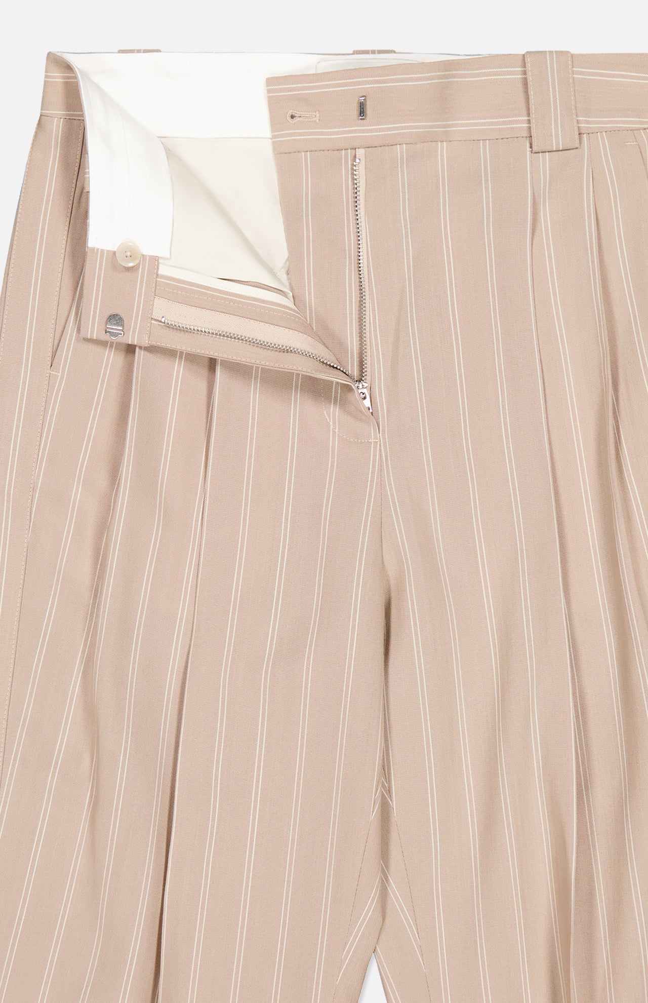 Single Pleat Wide Leg Stripe Pant (14647604248939)