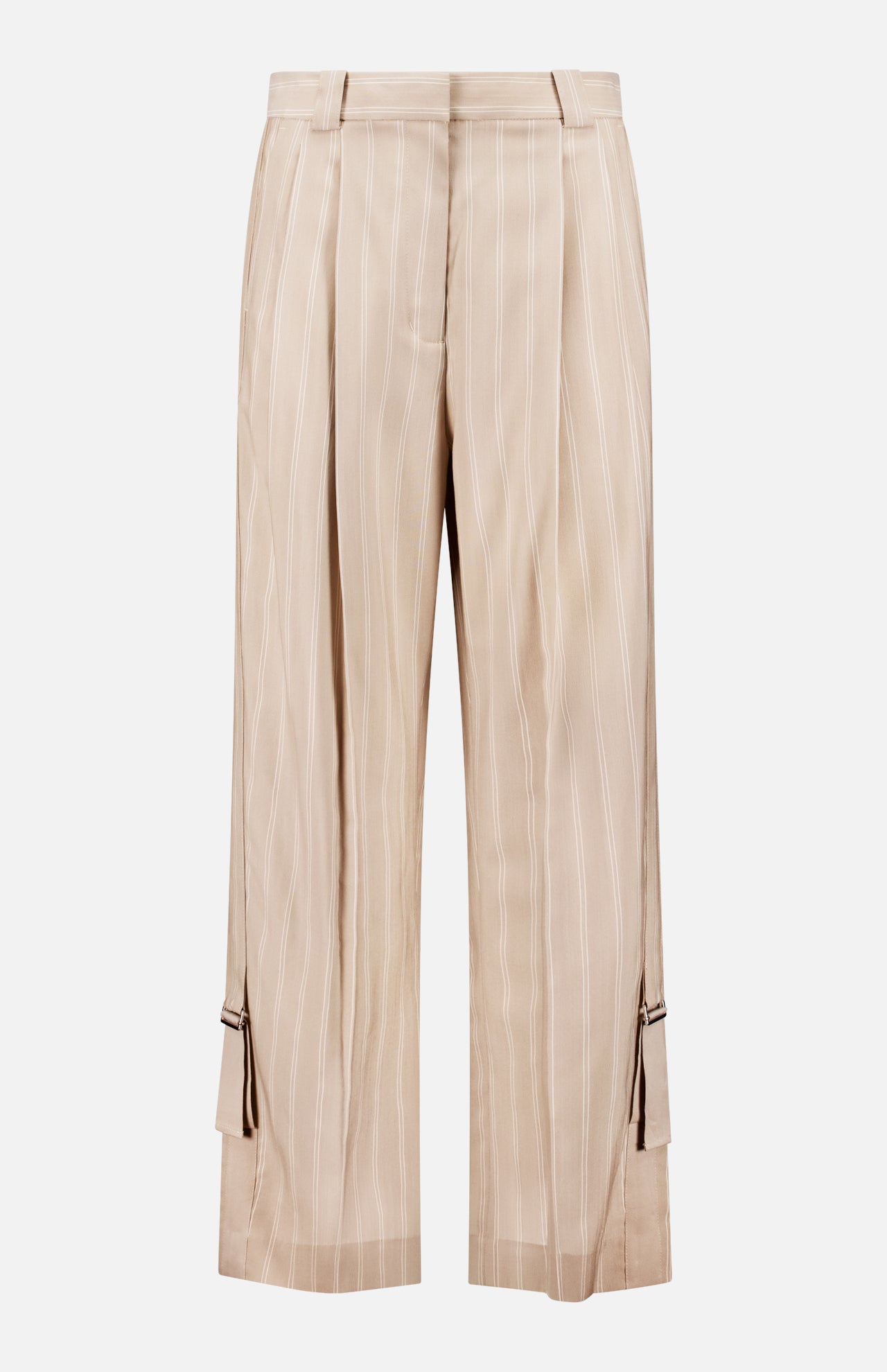 Single Pleat Wide Leg Stripe Pant (14647604248939)