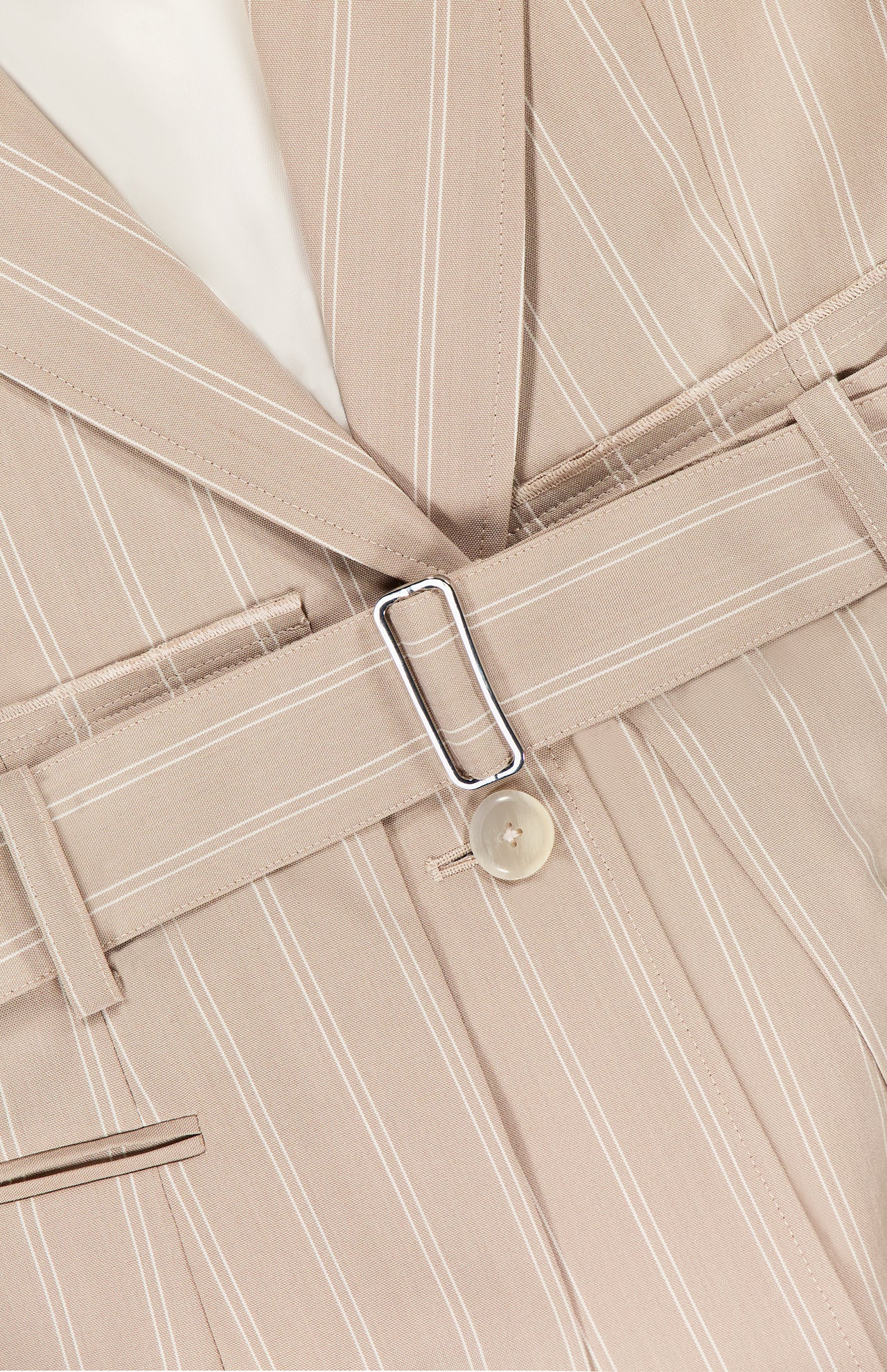 Sleeveless Belted Striped Blazer (14647604216171)
