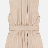 Sleeveless Belted Striped Blazer (14647604216171)