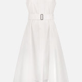 Sleeveless V-Neck Belted Midi Dress (14647604445547)